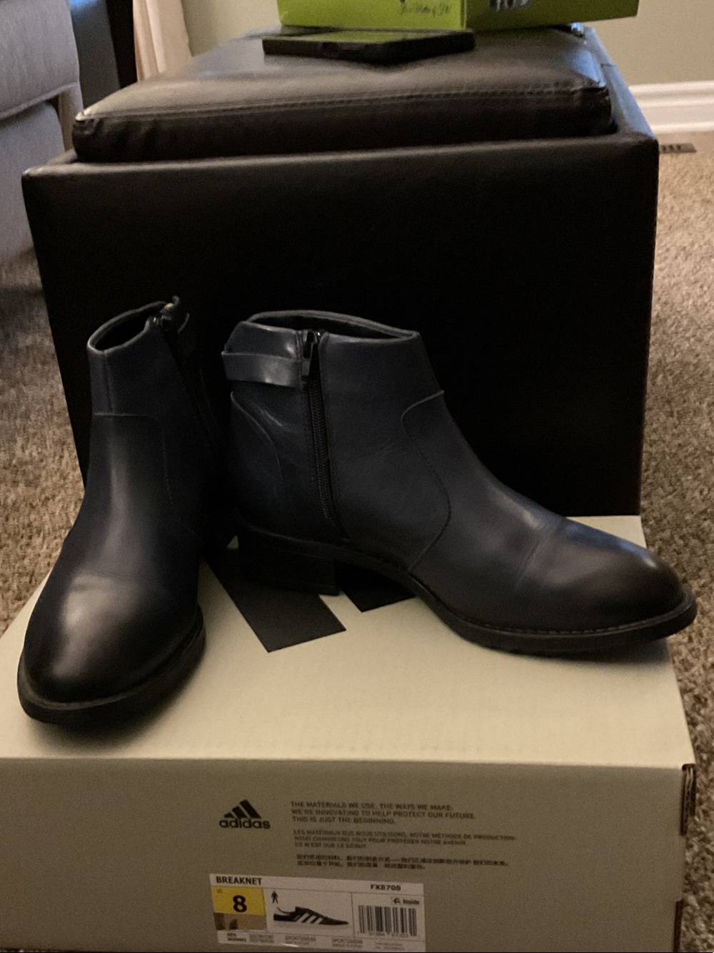 Eric Michael Black Leather Women's Ankle Boots - Side Zip
